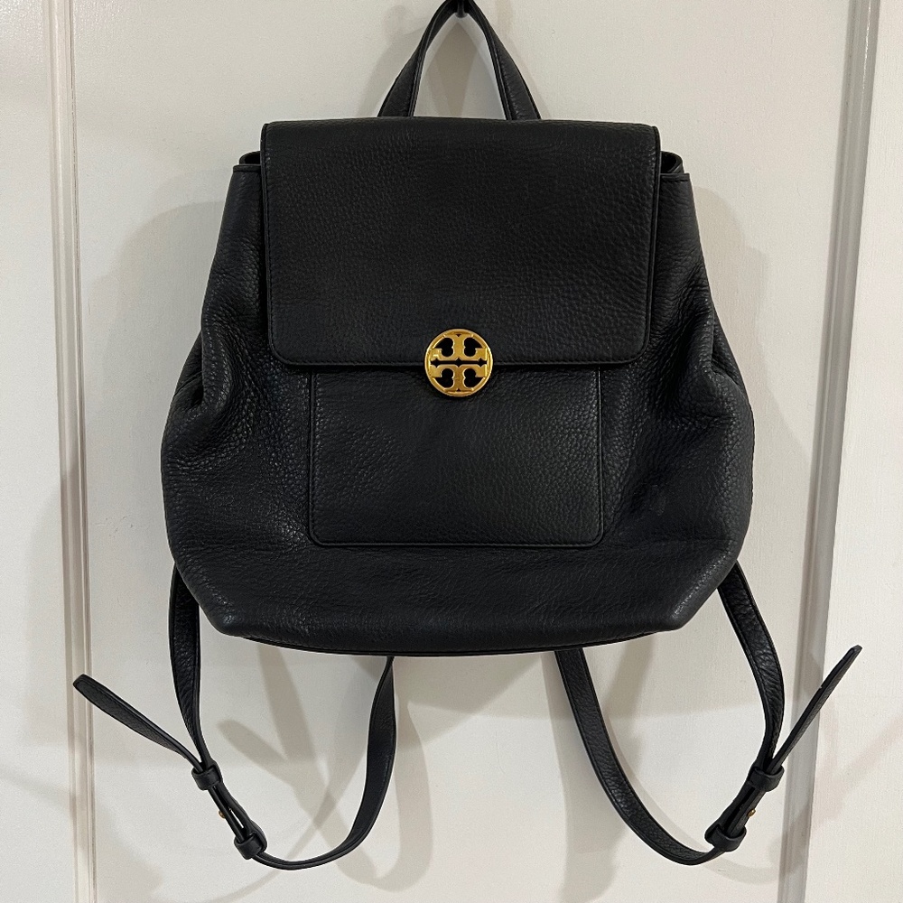 Tory Burch Black Leather Backpack